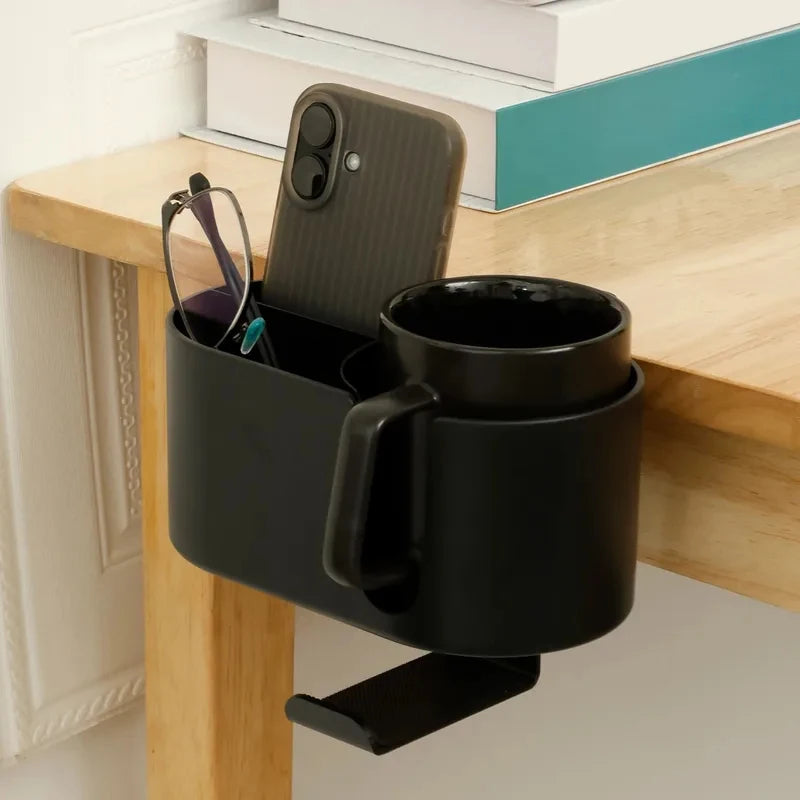 Clamp-On Desk Cup & Headphone Organizer
